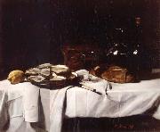 Still life with Lemon and Oysters Francois Bonvin